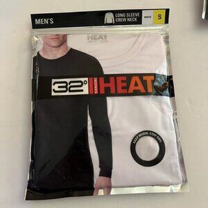 32 Degrees HEAT Men's Long Sleeve Crew Neck White Small